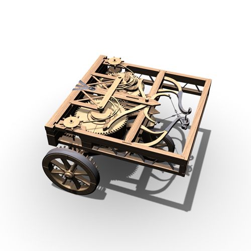 Self-propelled cart – Codex Atlanticus Fol 812r