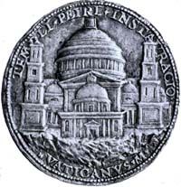 <em>
Caradosso medal</em> showing the design of St Peter’s by Donato Bramante, 1506<br />
